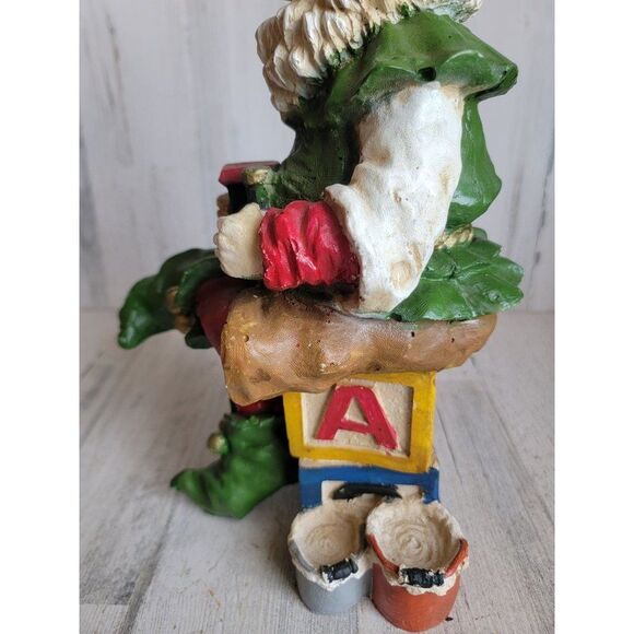 Rustic sitting toy making elf train painting Santa Helper Xmas figure - Picture 4 of 9
